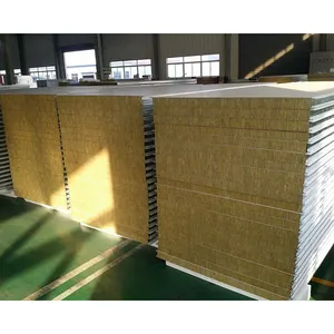 China Supplier Fireproof Insulation Rock-Wool Sandwich External Wall Roof Panel