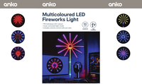 Feux d'artifice intelligents à LED synchronisés avec la musique, avec télécommande et contrôle par application, feux d'artifice LED à changement de couleur RVB