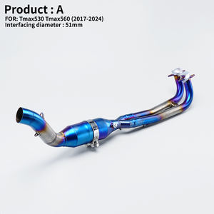 Nouveau système d'échappement en acier inoxydable pour <span class=keywords><strong>moto</strong></span> Yama TMAX 530/560 2017-2024, modification de la boîte, tuyau de liaison avant, <span class=keywords><strong>coude</strong></span>, slip-on, scooter - Product Image 5
