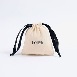 Wholesale Eco Muslin Cotton Gift Packaging <b>Pouch</b> Customized Organic Cotton <b>Drawstring</b> Bag - Product Image 3