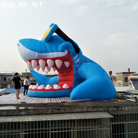 Barre de requin géante gonflable, décoration de piscine de plage d'été, scène de DJ gonflable pour carnaval, publicité