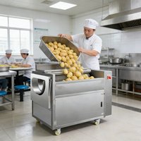Automatische aardappel-, wortel- en gemberwasser en -schiller voor gember
