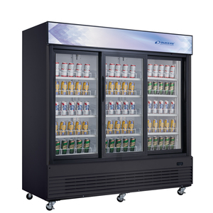 Refroidisseurs à toit droit noir affichage de boissons réfrigérateur vitrine refroidisseur porte en verre coulissante <span class=keywords><strong>congélateur</strong></span> boisson froide réfrigérateur pour supermarché - Product Image 6