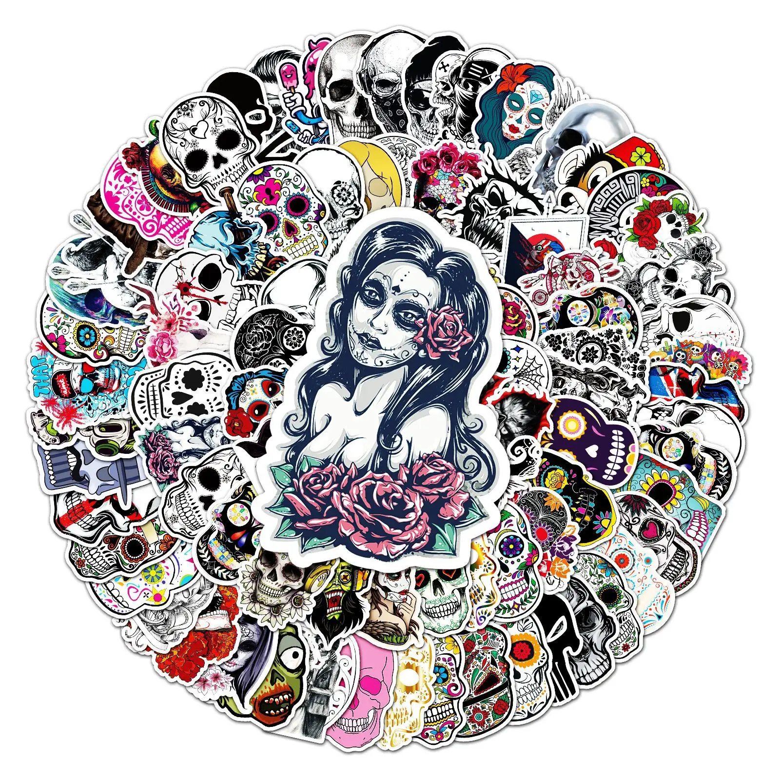 100 graffiti stickers Personalised cool trendy stickers DIY skateboard luggage stickers Skulls