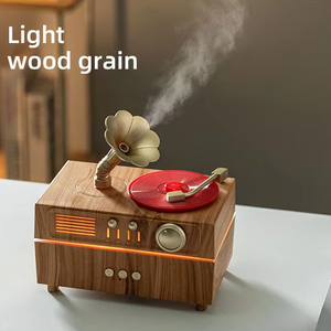 Light Wood Grain Phonograph Essential Oil <strong>Diffuser</strong> Moving Trumpet Ultrasonic <strong>Bluetooth</strong> <strong>Speaker</strong> <strong>Diffuser</strong> - Product Image 1