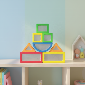 Bloques de Espejo Sensoriales Moldeados con Marco de EVA, Juguetes Apilables de Espuma Suave de EVA y Plástico para Juego Sensorial Infantil - Product Image 1