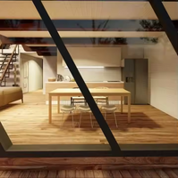 Villa de luxe moderne à deux étages, structure en acier à installation rapide, maison préfabriquée en forme de A, style de conception de conteneur triangulaire, luxe