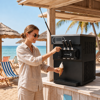 Machine à Glace Commerciale 3 Saveurs, Machine à Glace Soft Serve de Comptoir pour Entreprises, Prix des Cornets de Glace au Yaourt