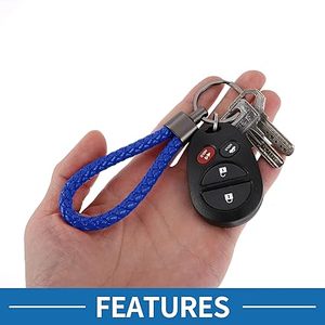 Porte-clés personnalisé en cuir véritable tressé avec logo gravé en métal pour promotion d'entreprise, porte-clés pour femme, cadeau pour voiture, modèle - Product Image 4