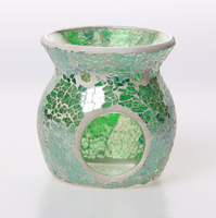 Brûleur d'huile essentielle en mosaïque en verre, pièce craquelée à la main, brûleur de thé parfumé, bougie parfumée à la cire de soja, pour aromathérapie, g