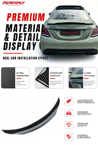 Alerón Trasero de Fibra de Carbono Estilo <span class=keywords><strong>PAM</strong></span> para Mercedes Benz Clase C W205 C180 C200 C300 C43 C63 AMG 2014+ - Product Image 3
