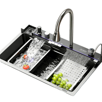 Évier de cuisine intelligent multifonction en acier inoxydable avec robinet et accessoires Fregadero De Cocina Inteligente Modernos