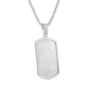 Colgante de acero inoxidable con forma de calavera y alas, con cadena, color plateado, colgante temático para hombres y mujeres, regalo, cadena de perlas cuadradas de 3,0*60 cm - Product Image 3