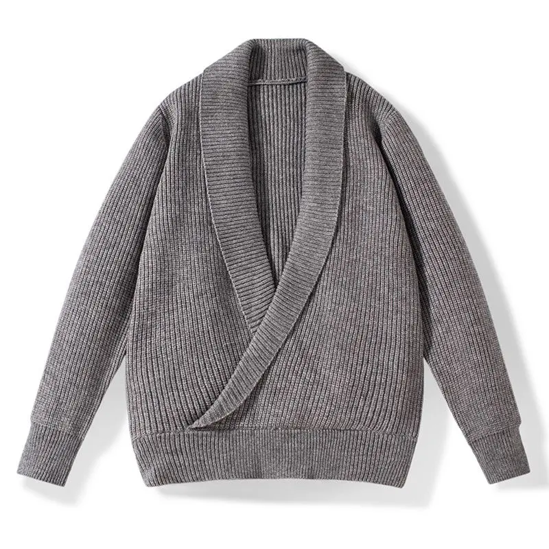 2024 musim gugur Cina rajutan produsen disesuaikan sweter Cina jaket pria Academy gaya Cardigan V-neck Sweater