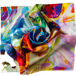 Bufanda de seda 100% de 53cm <span class=keywords><strong>X</strong></span> 53cm, bufanda cuadrada de doble cara para <span class=keywords><strong>mujer</strong></span>, recuerdo de verano perfecto para mamá y <span class=keywords><strong>Mujer</strong></span> - Product Image 1