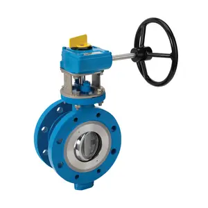 Double Flange Series 94 with Gearbox Soft Seated Electric Actuator Butterfly Valve