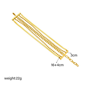 European American Style Multi Layer Titanium Steel Chain Wide Bracelet Gold Unisex Party Jewelry Geometric Design - Product Image 4