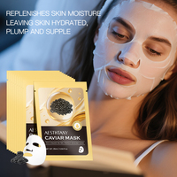 AESTHTANY Masque facial premium au caviar anti-âge raffermissant/nourrissant/hydratant, lot de 10 pièces de 25g pour le soin quotidien du visage