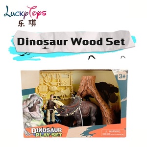 Juego de dinosaurio simulado con figura de plástico, accesorios de madera, mundo Animal, juguete educativo para edades tempranas para niños - Product Image 2