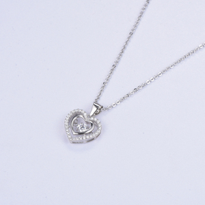 Collana in Argento Placcato Oro con Cuore Pulsante Romantico, Gioielli all'Ingrosso, Collana Zodiacale - Product Image 5