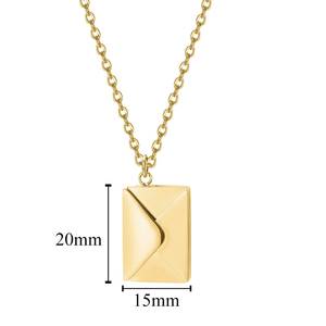 Pendentif enveloppe en forme de lettre, collier à bijoux, en acier inoxydable, inscription Love you pour la saint-valentin, fête des mères, cadeaux de noël - Product Image 1
