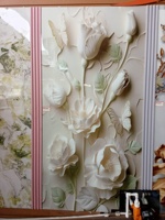 Panneaux de sol en PVC imperméables 3D, motif floral fait main en soie, panneau UV effet marbre pour décorations de mariage, fête des Mères, villa, salle de bain, salle de sport