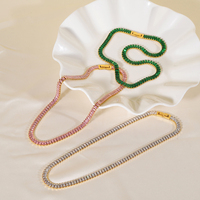 Bijoux en acier inoxydable plaqué or 18K, zircon, luxe, sans vernis et étanche, Baguette brillante, cristal