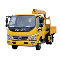 Grue montée sur camion CLW Mini Foton 4 tonnes, double cabine 5 places, flèche droite 3 sections 7,2 m, haute efficacité