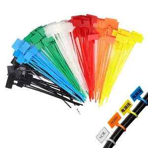 6 colori 4 pollici 6 pollici 8 pollici fascette per cavi in Nylon etichette per cavi autobloccanti scrivere su cinghie per etichette Ethernet