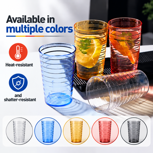 Gobelets en plastique incassables, sans BPA, transparents, colorés, empilables pour restaurants, hôtels et fêtes - Product Image 3