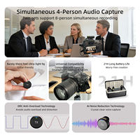 Microphone Lavalier Sans Fil Professionnel Circulaire Magnétique Invisible à Clipser avec Réduction de Bruit pour Vlog