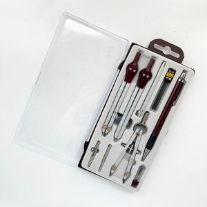 Juego de 13 piezas de compás y transportadores de ángulos, kit de herramientas de geometría, herramientas de dibujo geométrico de metal, juego de precisión, reglas circulares - Product Image 3