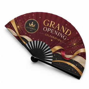 Éventail pliant artisanal en bambou peint, promotion estivale pour restaurants, bars et salons, avec logo personnalisé - Product Image 2