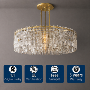 Lámpara de Araña Redonda Marignan de Cristal K9 para Sala de Estar, Comedor, Iluminación para el Hogar, Decoración del Hogar - Product Image 1