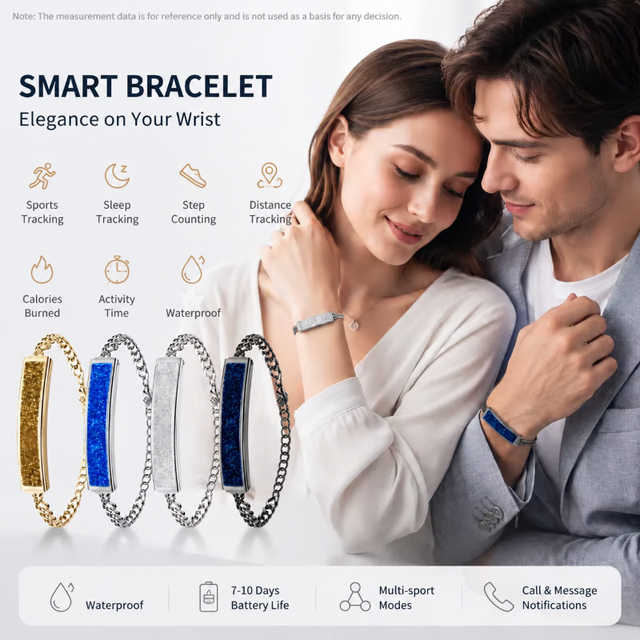 Unisex Smart Health Bracelets Calorie Counter Menstrual Cycle Sports Fitness Tracker Wristwatch Sleep Pressure Health Monitoring
