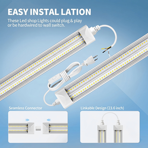Tubo Luce <span class=keywords><strong>LED</strong></span> T8 Integrato Super Luminoso a Forma di V da 50W 100W 1,2m 2,4m, Illuminazione per Negozi, Officine, Magazzini e Garage - Product Image 4