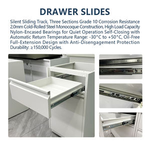 Fenolische ammoniak bestendige werktafel met stalen frame, reagensrek, laboratoriumtafel, werkbank, ziekenhuis, school, commerciële meubels, blauw, modern - Product Image 3