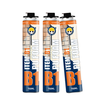 GORVIA ITEM-B1 750ml Mousse PU ignifuge, mousse polyuréthane en aérosol, mousse PU pour usage extérieur et intérieur