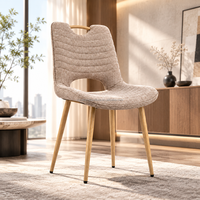 Chaise rembourrée à dossier en forme de cuillère, avec dossier incurvé et pieds effilés, pour salle à manger, maison, hôtel, restaurant