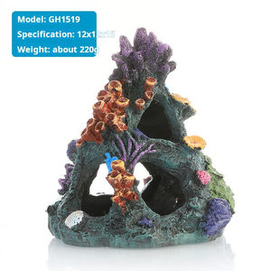 Decoraciones Modernas para Acuarios: Isla de Coral de Resina, Casas y Puentes de Plástico y Vidrio, Adornos Rectangulares para Peceras - Product Image 2