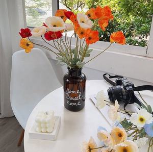 Venda quente Única Papoula Flores Anêmona Branco Artificial Mar Anêmona Flor para Casa Decoração Interior Do Casamento - Product Image 3