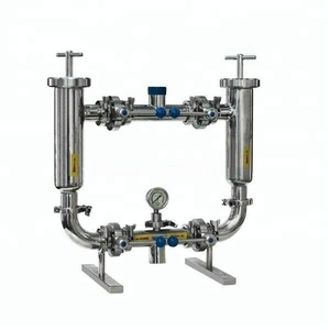 Sanitaire en acier inoxydable filtre à eau <span class=keywords><strong>logement</strong></span> avec double angle type crépine et <span class=keywords><strong>vannes</strong></span> papillon - Product Image 2