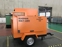 Compresseur d'air à vis portable Kaishan KSCY-220/8X 200 CFM 8 bars 24 V à moteur diesel avec roues pour l'exploitation minière et le forage - Vente en gros