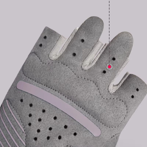 Gants de sport d'extérieur unisexes en coton à demi-doigts, paume antidérapante, sangle de poignet réglable, protection anti-callosités - Product Image 5