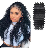 Extensions de cheveux vierges brésiliens Remy non traités, noirs naturels, ondulés profonds, double trame, pour tissage à la machine