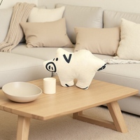 Minimalistisches Linienzeichnungs-Tierkissen in Hasen-, Katzen- und Hundeform, Weiches Weißes Plüschkissen für Sofa und Schlafzimmer-Dekoration