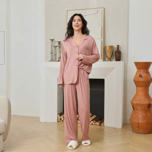 Fung 8002 Pigiama Lungo da Donna in Spandex/Modal per Sposa, Set <span class=keywords><strong>di</strong></span> Abbigliamento da <span class=keywords><strong>Notte</strong></span> - Product Image 5