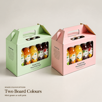 Boîte à boissons en carton ondulé personnalisée avec poignée, emballage portable pour transport de boissons, vente en gros