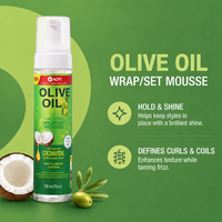Mousse coiffante pour cheveux à l'huile d'olive AOYI, tenue moyenne, mousse définissante pour boucles et ondulations fines à moyennes, produit coiffant pour femmes