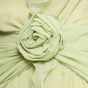 Robe longue élégante en mousseline pour femme, dos nu, avec ruban, style simple et sexy, pour occasions spéciales - Product Image 3